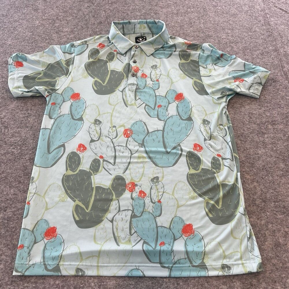 Raised by Coyotes Men’s Golf Polo Nopalitos Print Size M
